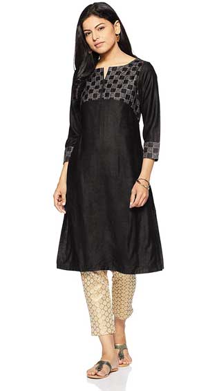 Fabindia Women's A-Line Synthetic Kurta