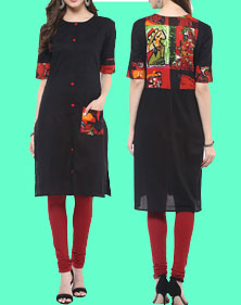 Black Cotton Kurti