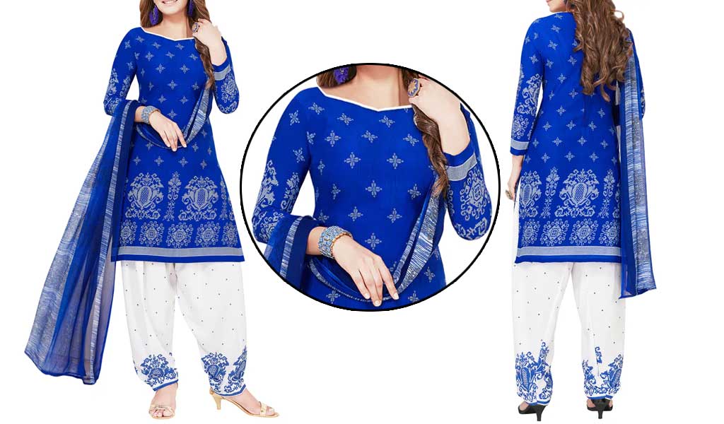  Blue Unstitched Salwar Suit