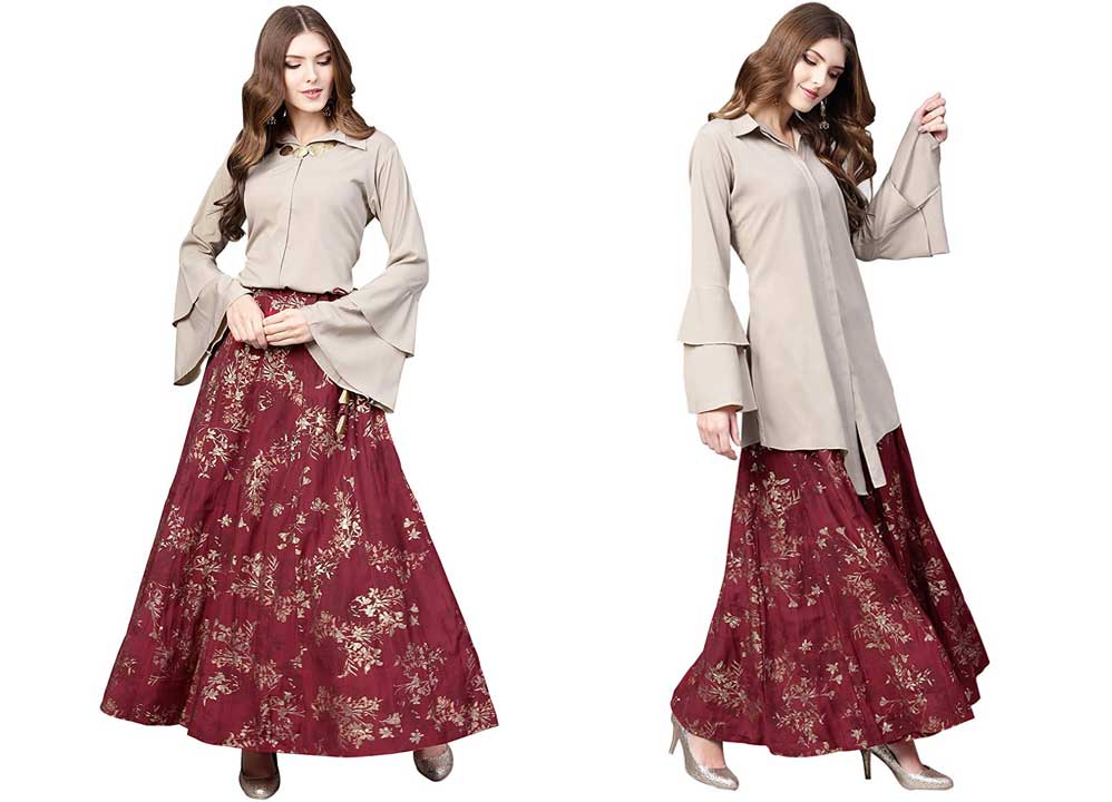  Indo-Western Kurta & Skirt Combo