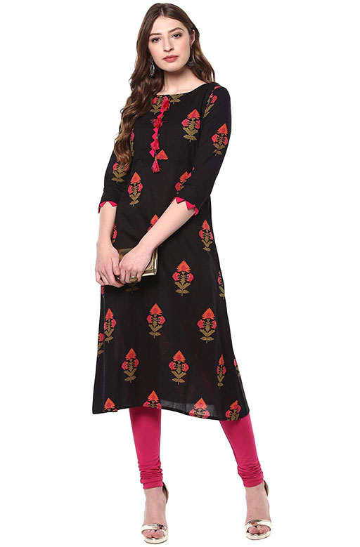 Cotton A-Line Kurta, Brand: Janasya