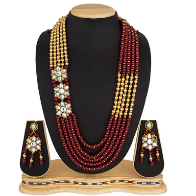 Kundan Pearl Necklace Set