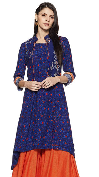 BIBA Women's Asymmetrical Hemline Kurta