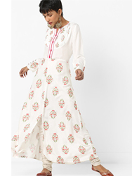 Block Print Floor-Length Kurta