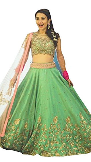 Green Banglory Workwear Lahenga Choli