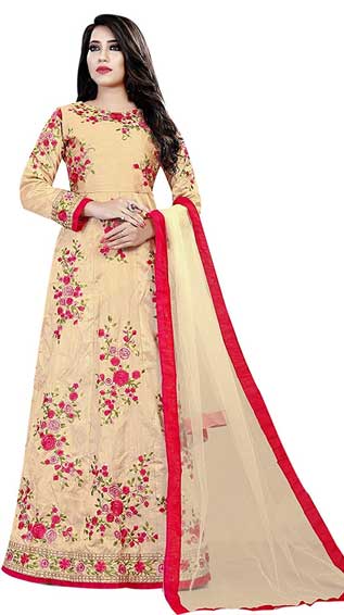 Banglory Silk Anarkali Gown For Women