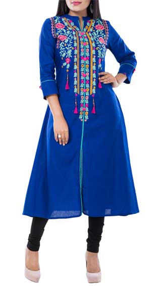  A-Line Embroidered Kurta