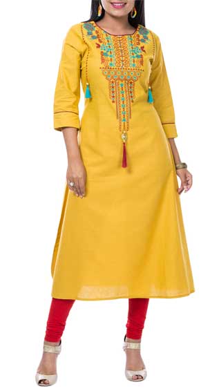 A-Line Embroidered Kurta