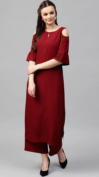 Straight Cold Shoulder Kurta