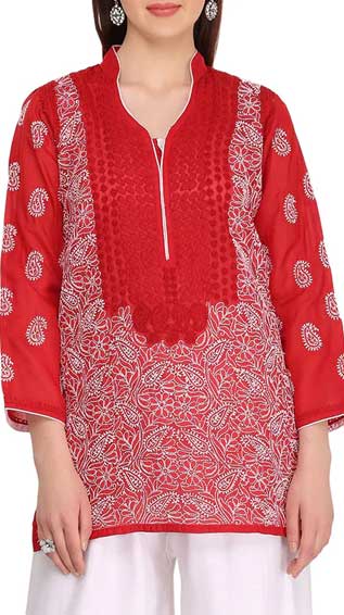 Chikankari Straight Kurti