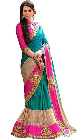 Crepe Silk Saree With Blouse Piece