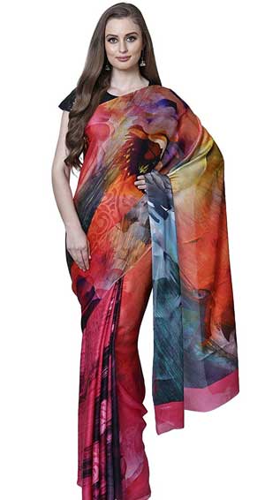 Satya Paul Crepe Saree with Blouse Piece