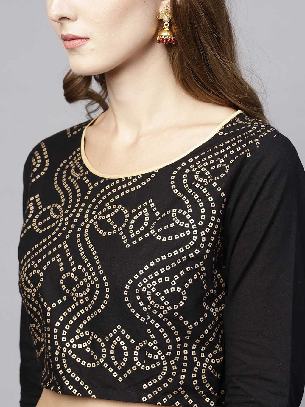 Stitched Saree Blouse (Black)