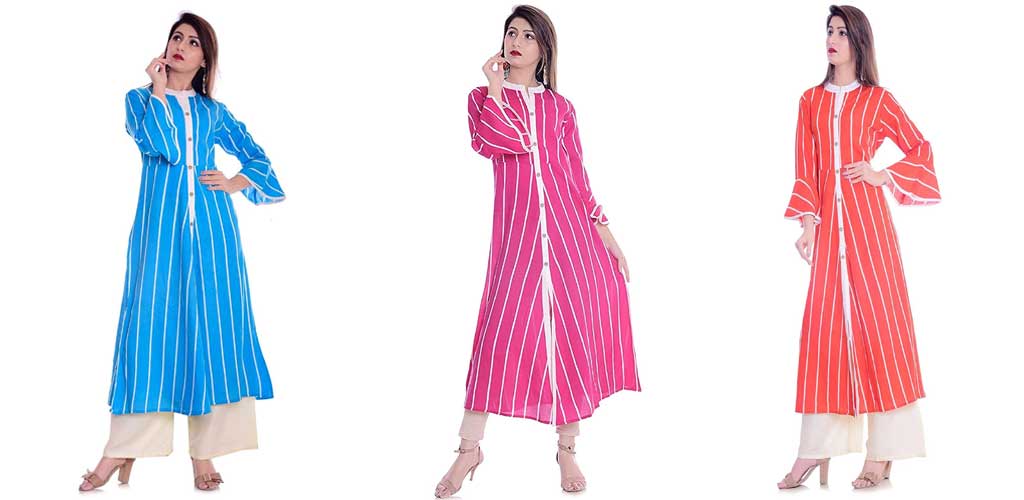 Striped Kurtis in 3 Colours