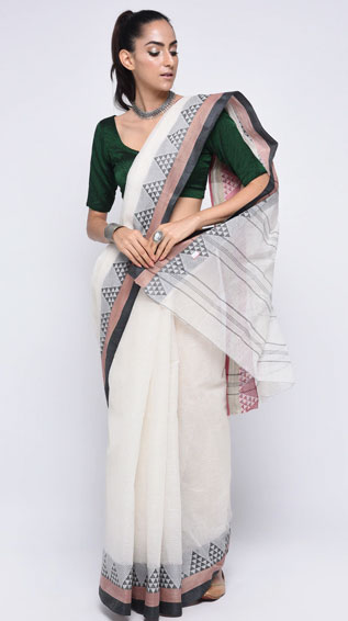 Temple Bordered Tangail Saree