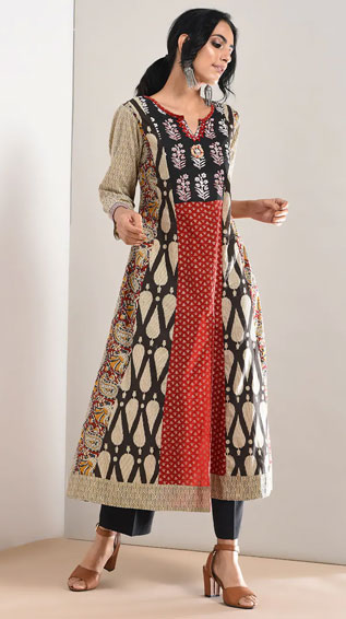 A-Line Printed Slit Kurti