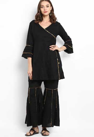 Detailed Kurta With Gota Embellished Palazzo