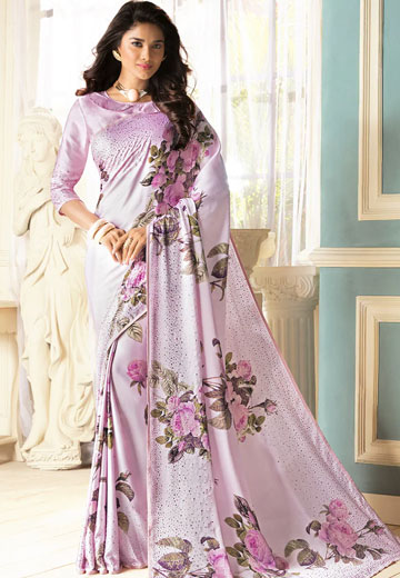 Embellished Floral Pastel Saree
