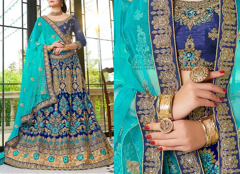 Embroidered Flared Lehenga