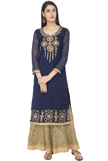 Embroidery Long Straight kurti