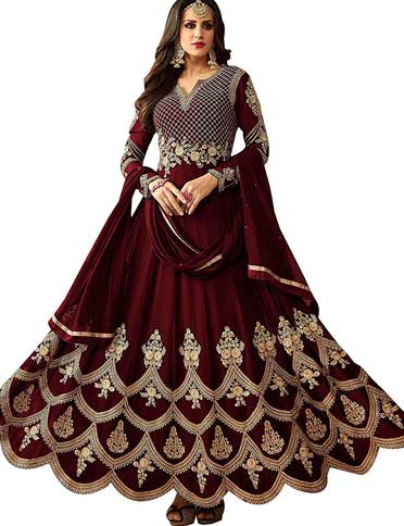 Georgette Embroidered Anarkali Lehenga Gown