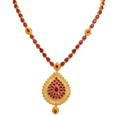 Gold and Ruby Necklace for Women