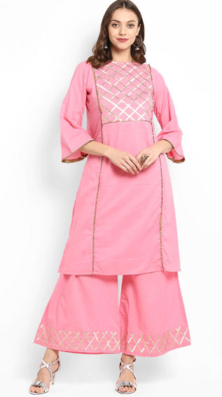 Gota Embellished Kurti Palazzos