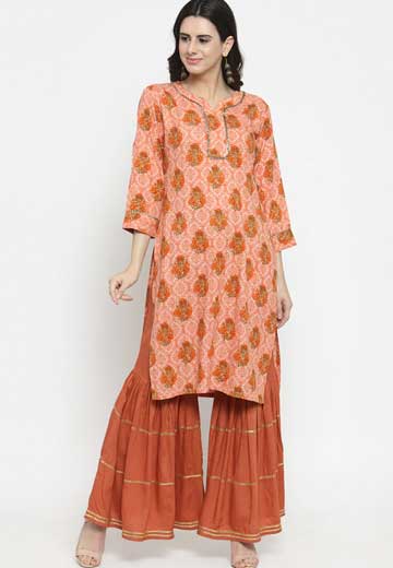 Gota Patti Kurta With Sharara Set