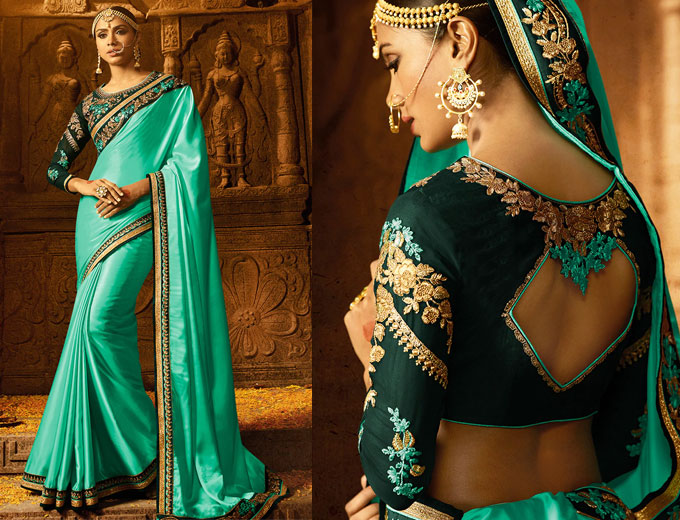 Green Saree With Blouse