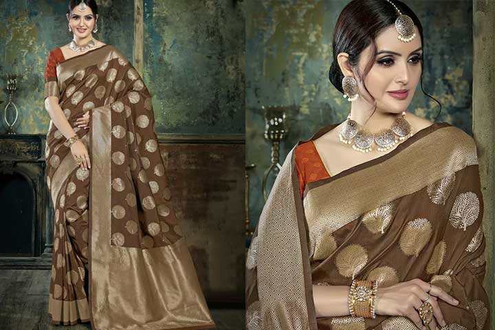 Jacquard Woven Saree With Blouse