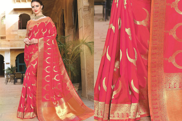 Jacquard Woven Saree With Blouse