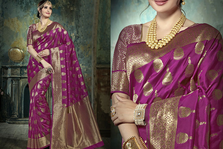 Jacquard Woven Saree With Blouse