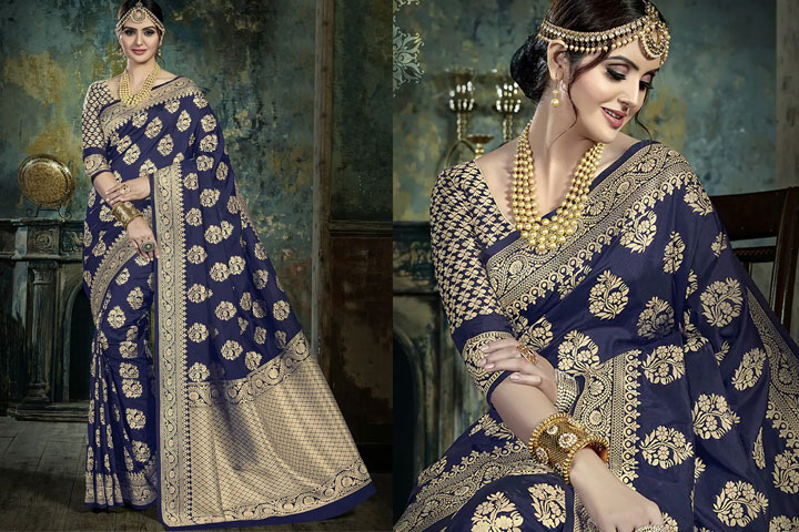 Jacquard Woven Saree With Blouse