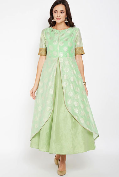 Layered Foil Print Kurti