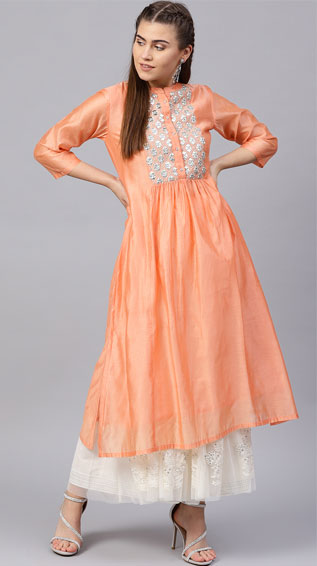 Mirror Work A-Line Kurti