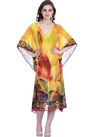 Multicolor Digital Print Beach Wear Kaftan