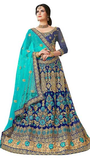  Net Embroidered Lehenga 
