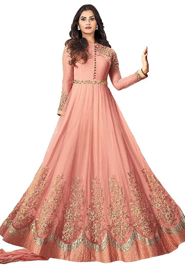 Peach Georgette Gown