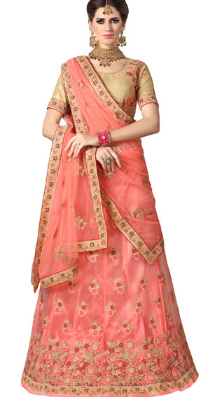 Pink Embroidered lehenga