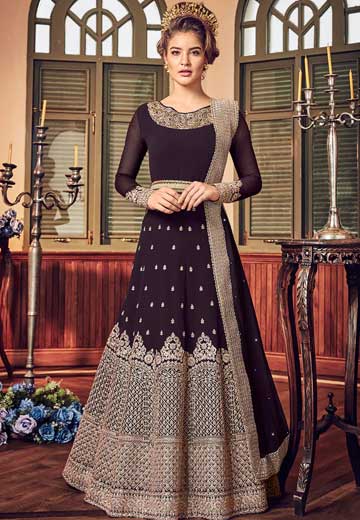 Purple Anarkali Lehenga Gown