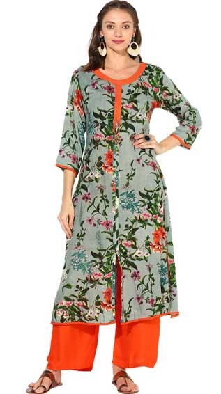 Rayon Digital Prints Long long dress Kurti