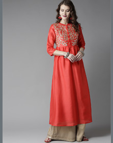 Red A-Line Kurti