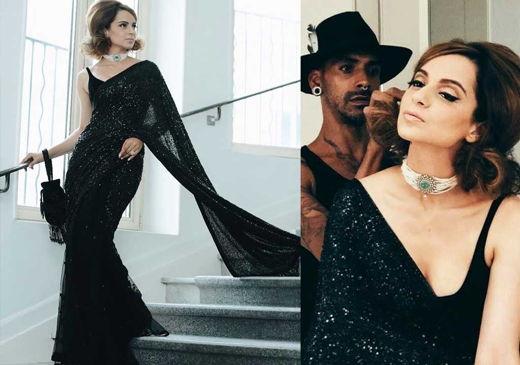 Kangna At Cannes Saree