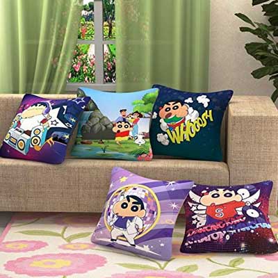 Shin Chan Cartoon Print Cushion Cover