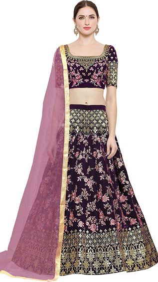 Silk Embroidered Lehenga Choli 
