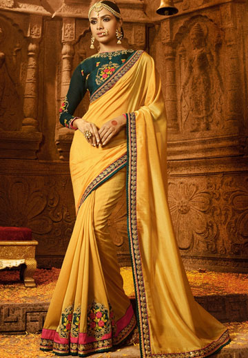 Zari Lace Bordered Saree With Blouse