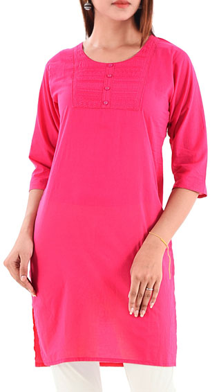 Cotton Solid Straight Kurti