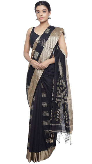 Silk Cotton Ghicha work Saree