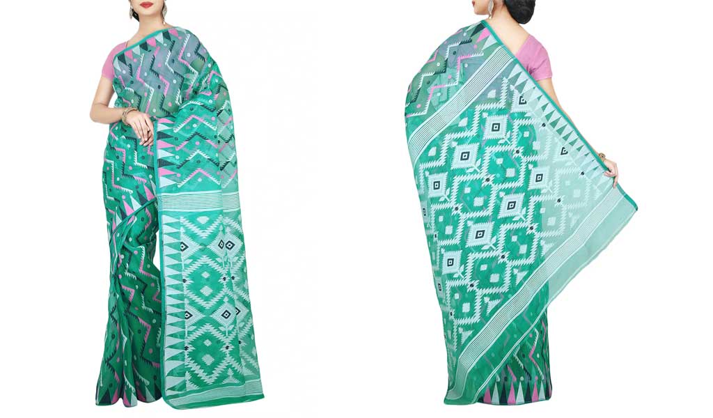 Zari Hand Woven Jamdani Saree