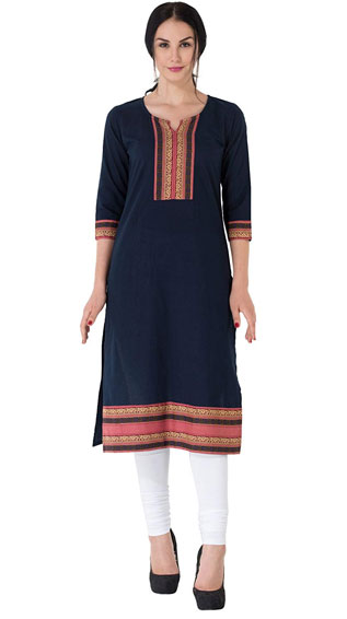 Pink Border Kurti